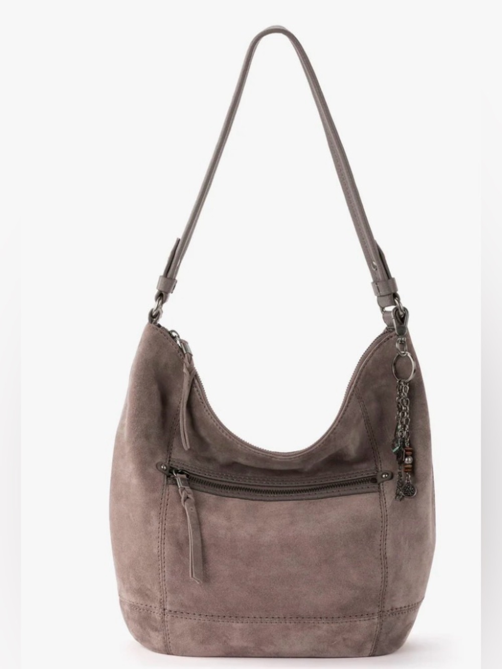 NEW The Sak Sequoia Suede Hobo Shoulder Bag in Mushroom (Taupe)